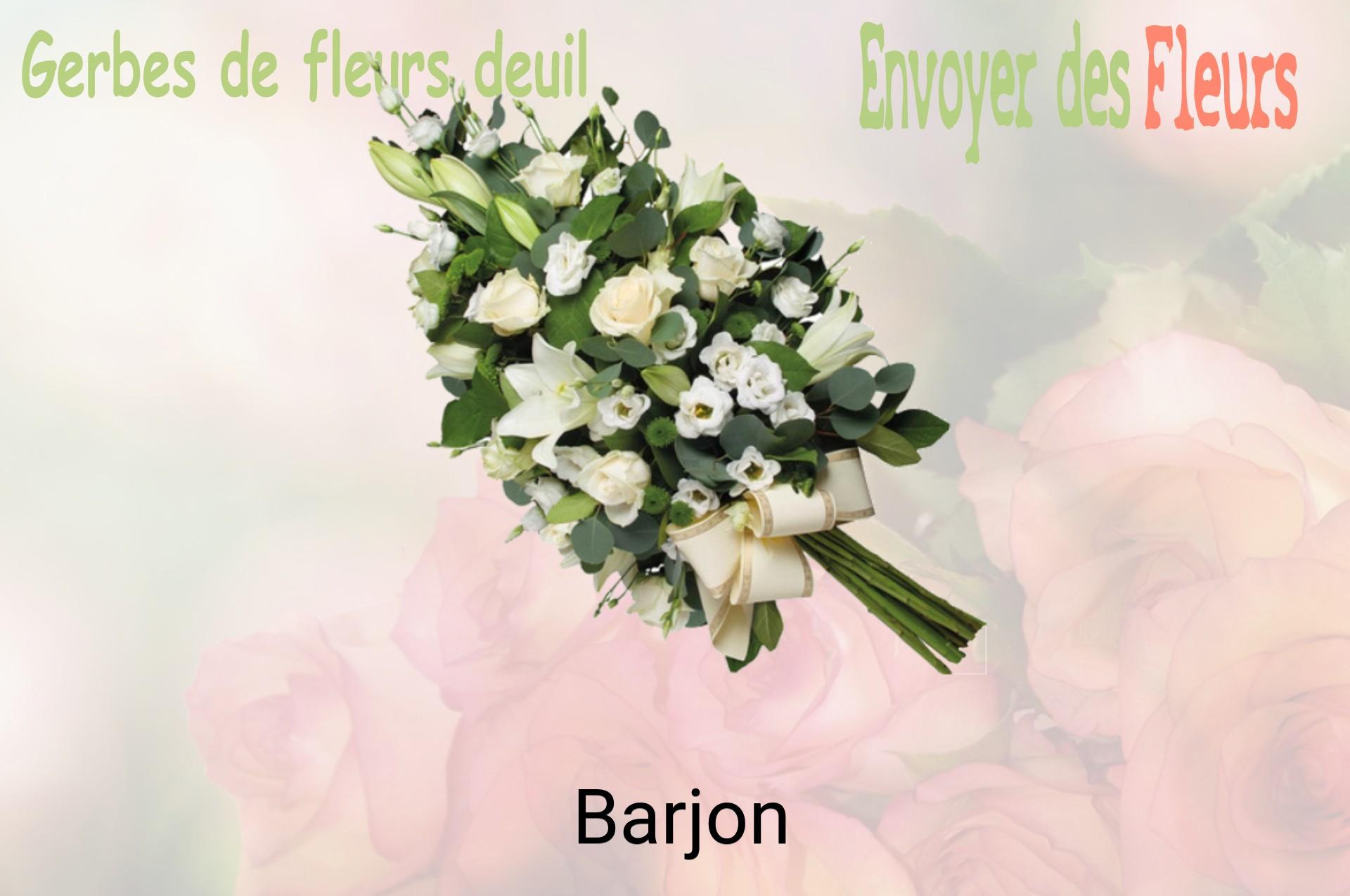 Gerbe de fleurs de deuil livrée à Barjon